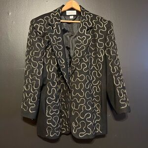 Vintage 90s Lori Zoni Black Corded Blazer